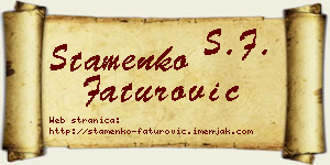 Stamenko Faturović vizit kartica